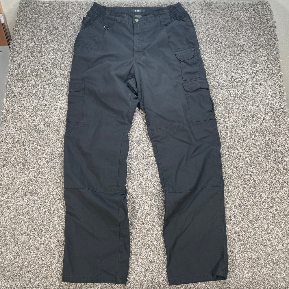 5.11 Tactical Men's 34x34 Cargo Pants Black Ripstop Reinforced Knee Work